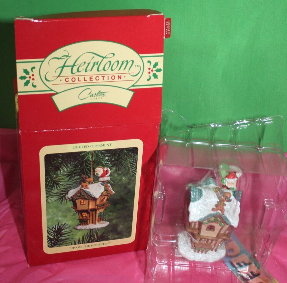 Carlton Heirloom Up On The Housetop 1993 Christmas Holiday Ornament 126061-8